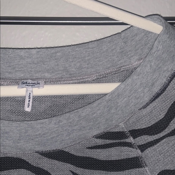 Splendid Gray Zebra Print Top - Picture 2 of 3